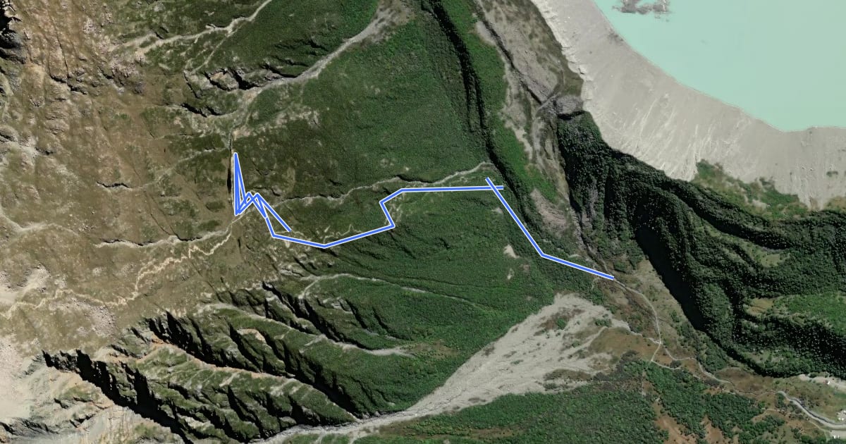 Маршрут Sealy Tarns Track на спутниковом снимке