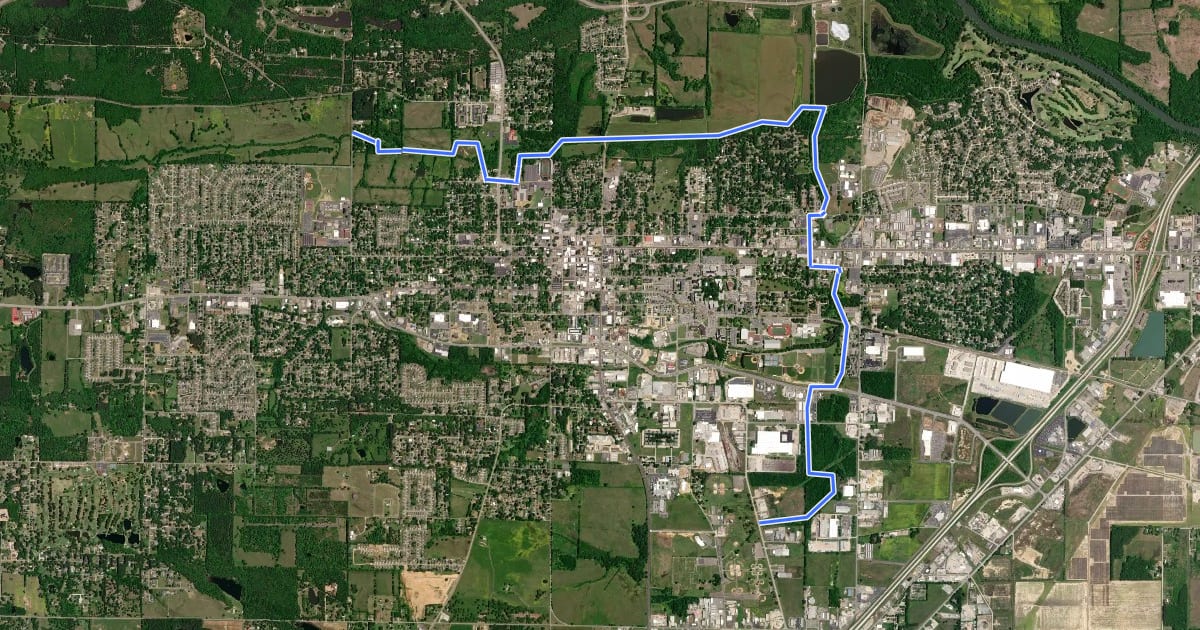 Маршрут Searcy Bike and Walking Trail на спутниковом снимке