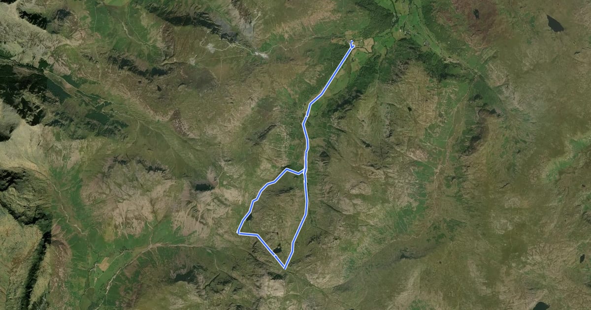 Маршрут Seatoller, Styhead Tarn and Grains Gill Walk, North Lakes Outdoors на спутниковом снимке