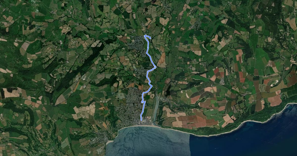 Маршрут Seaton Tramway Walk на спутниковом снимке