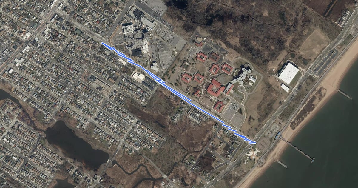 Маршрут Seaview Avenue на спутниковом снимке