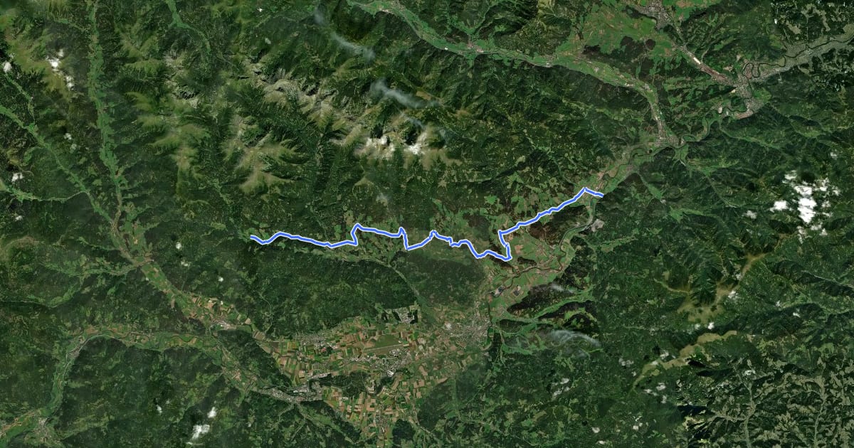 Маршрут Seckauer Alpenradweg на спутниковом снимке