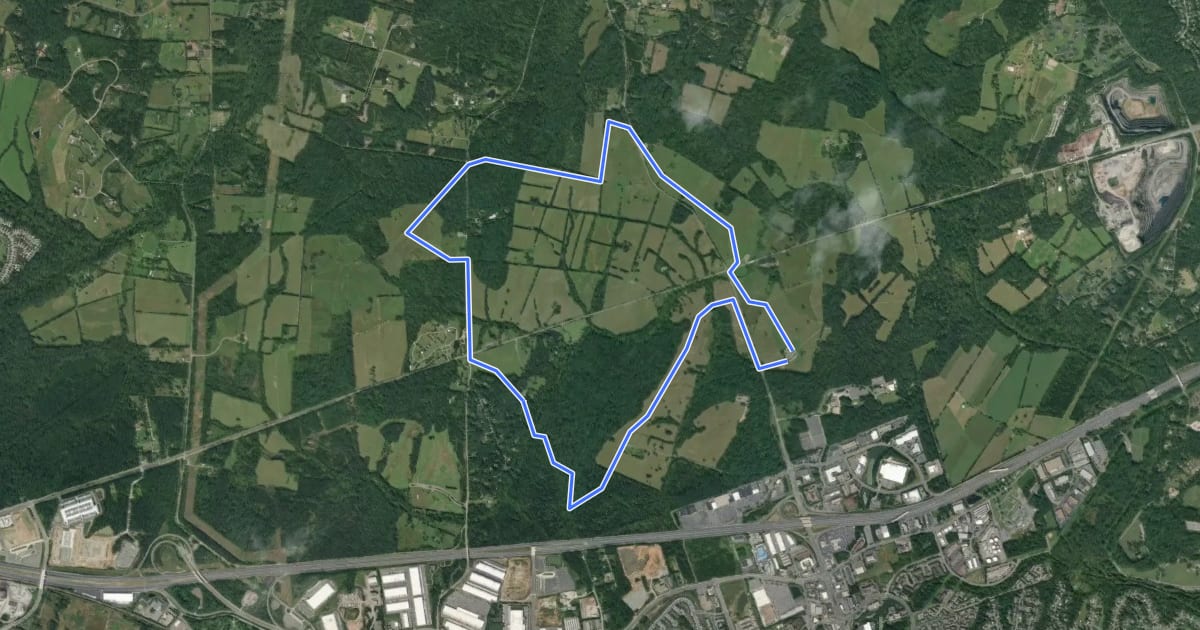 Маршрут Second Manassas Trail на спутниковом снимке