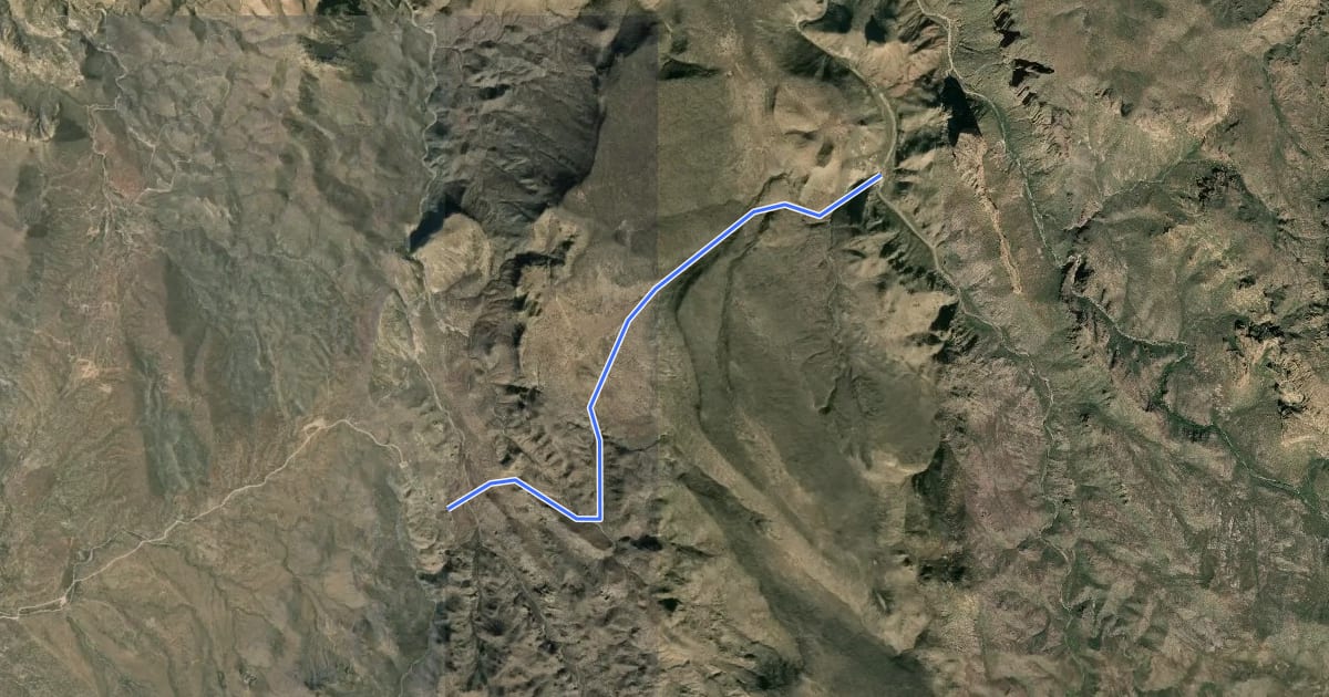 Маршрут Second Water Trail на спутниковом снимке
