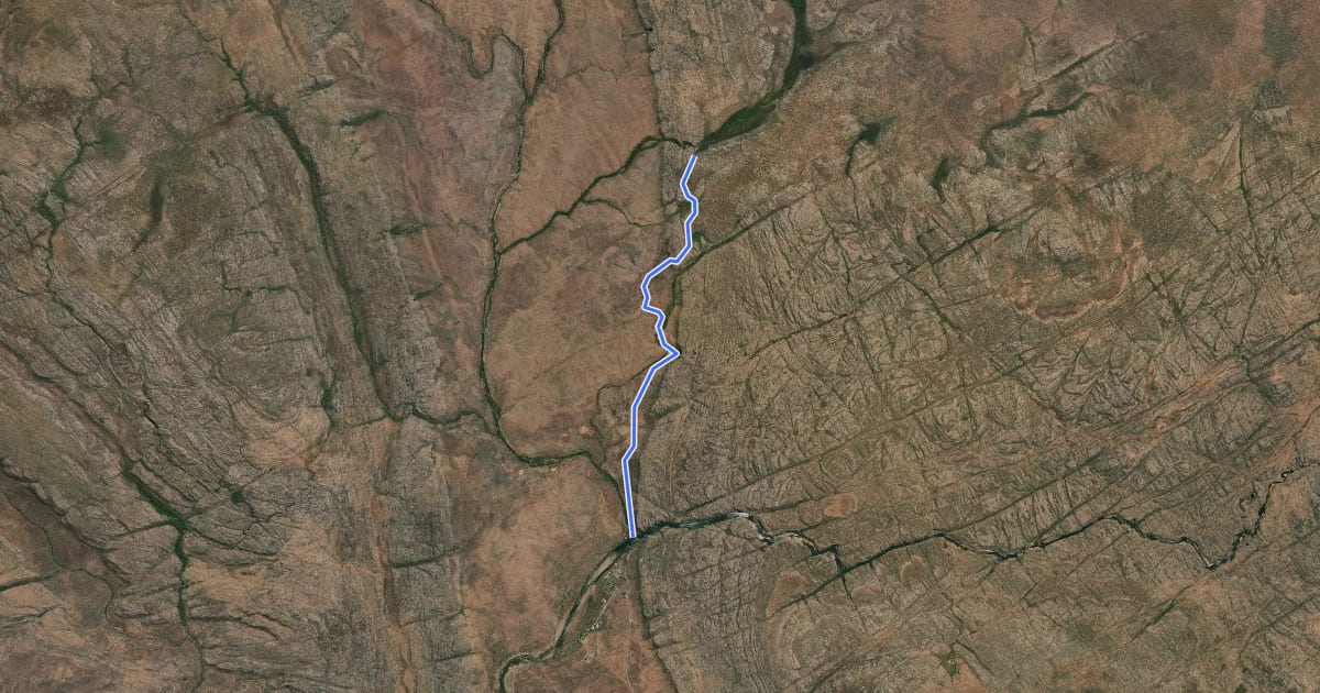 Маршрут section 1 Jatbula Trail на спутниковом снимке