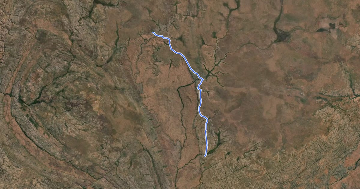 Маршрут section 2 Jatbula Trail на спутниковом снимке
