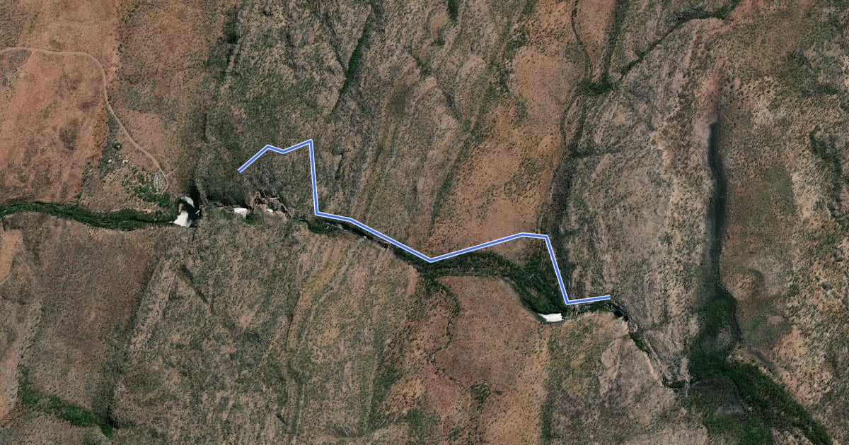 Маршрут section 5 Jatbula Trail на спутниковом снимке