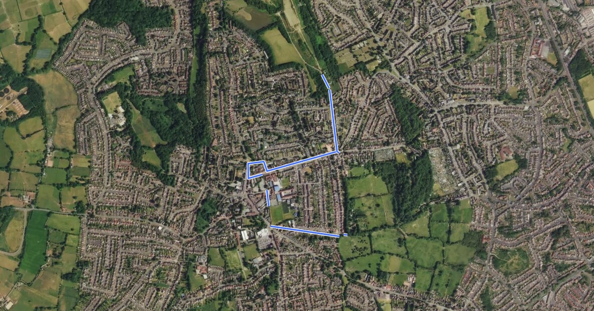Маршрут Sedgley Heritage Trail 2 на спутниковом снимке