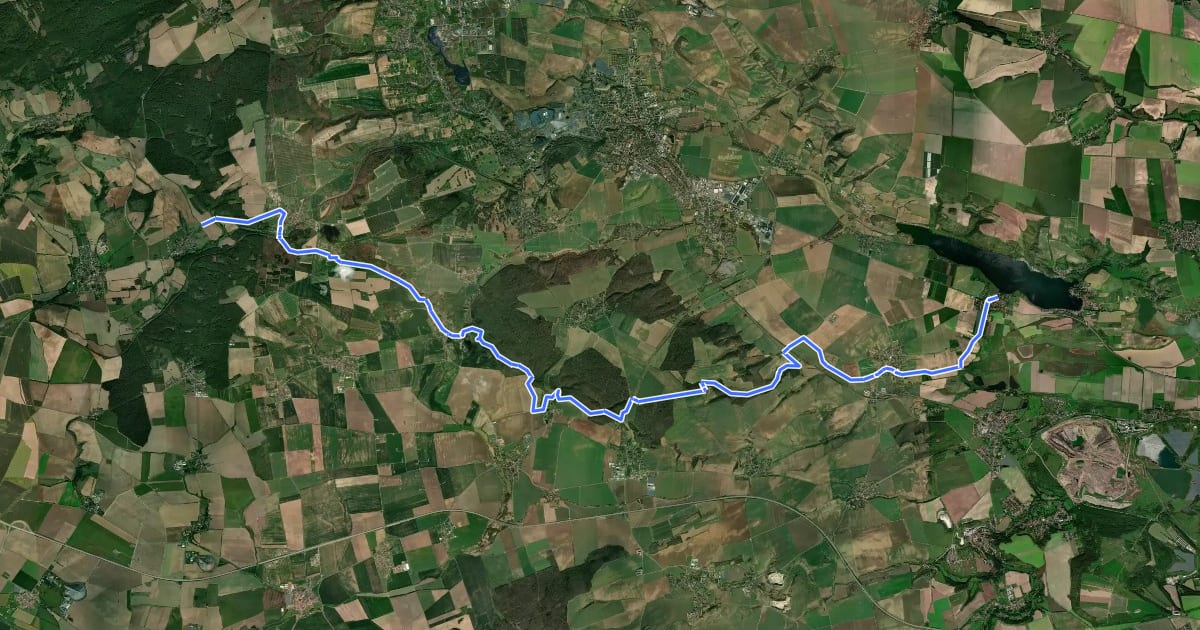 Маршрут Seeburg-Esperstedt-Holzzelle-Sittichenbach-Blankenheim на спутниковом снимке