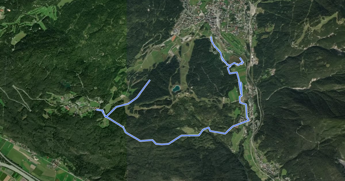 Маршрут Seefeld - Mösern на спутниковом снимке