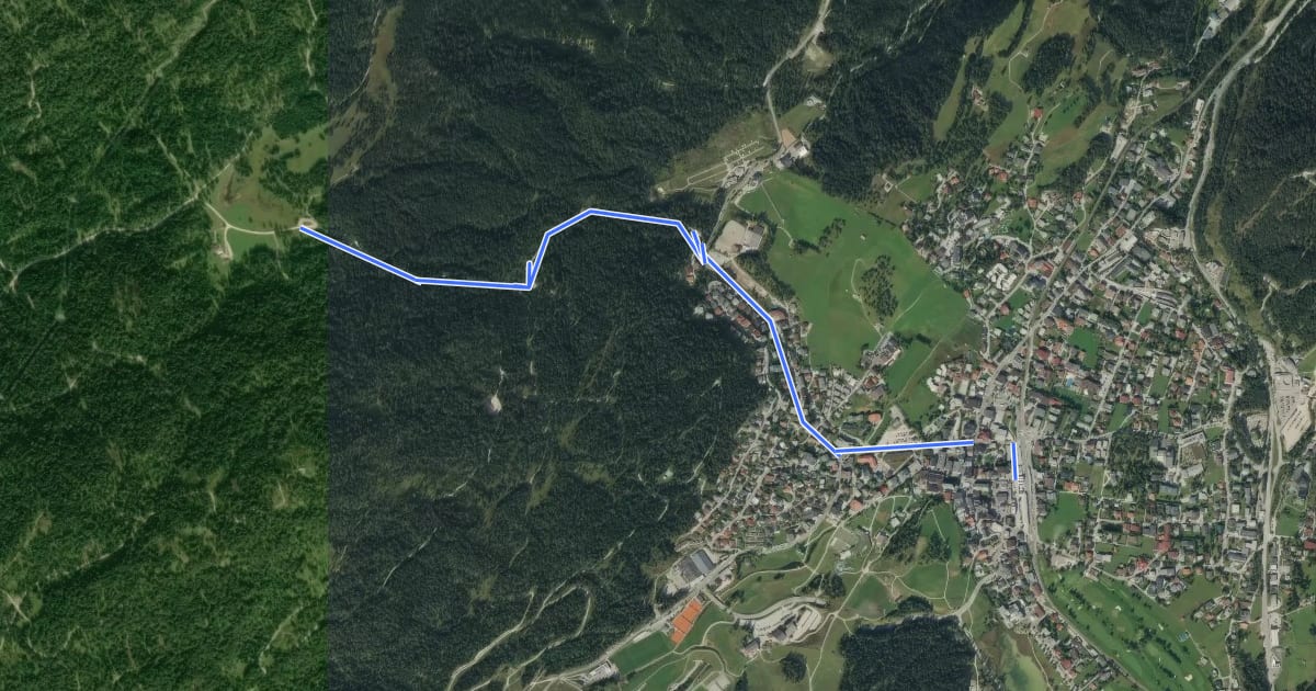 Маршрут Seefeld - Wildmoos на спутниковом снимке