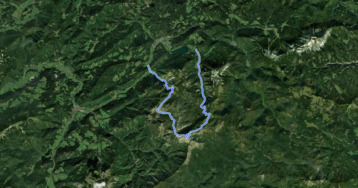 Маршрут Seehof - Obersee - Dürrenstein - Ybbstaler Hütte - Kasten на спутниковом снимке