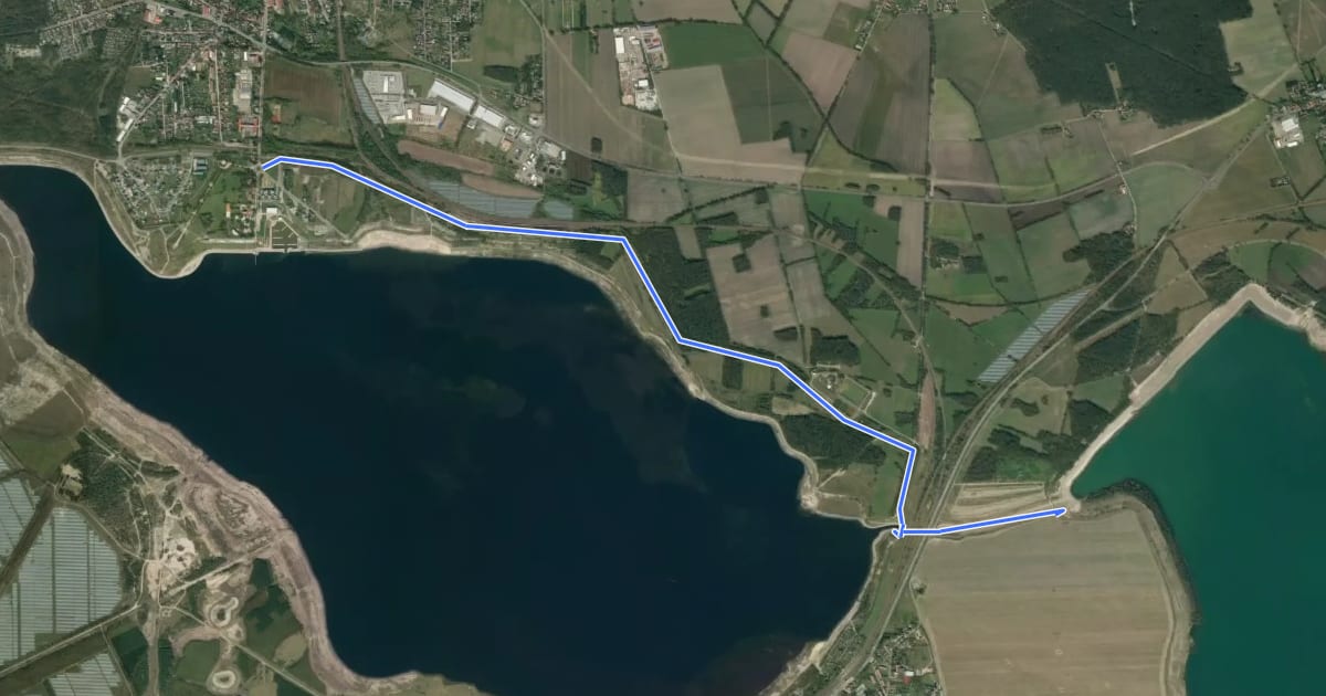 Маршрут Seenlandroute Großräschen на спутниковом снимке