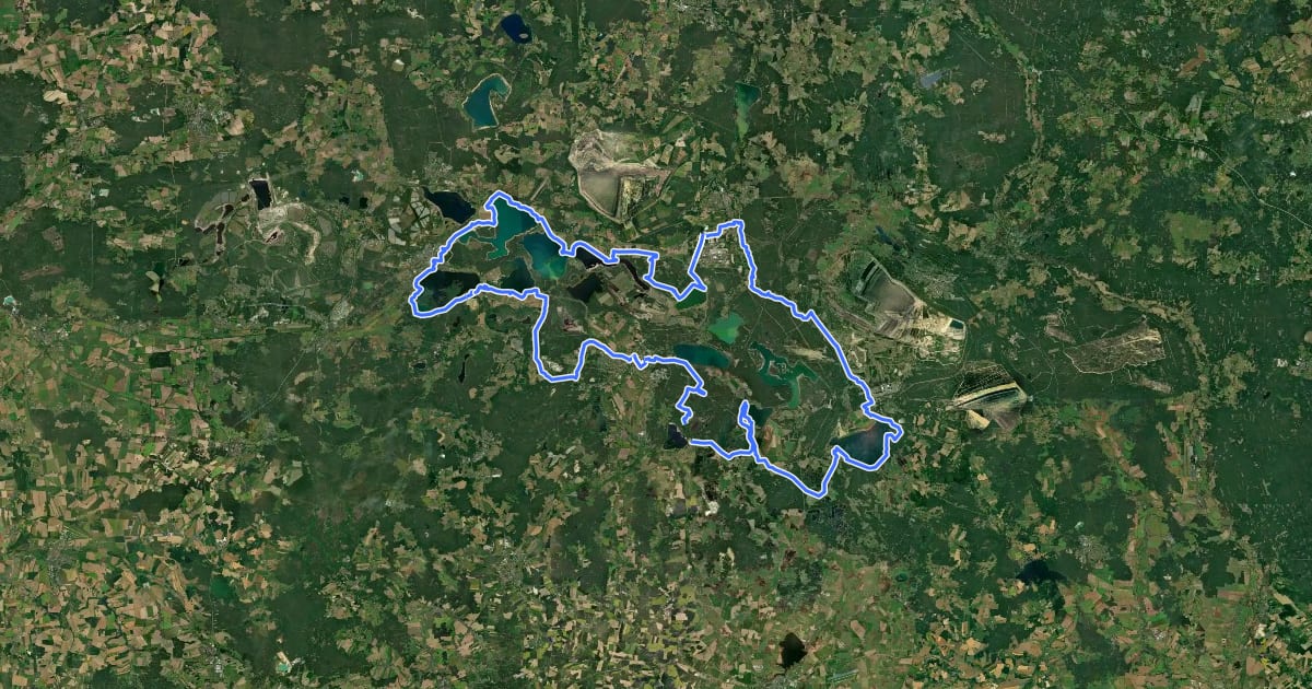 Маршрут Seenlandroute Hauptroute на спутниковом снимке