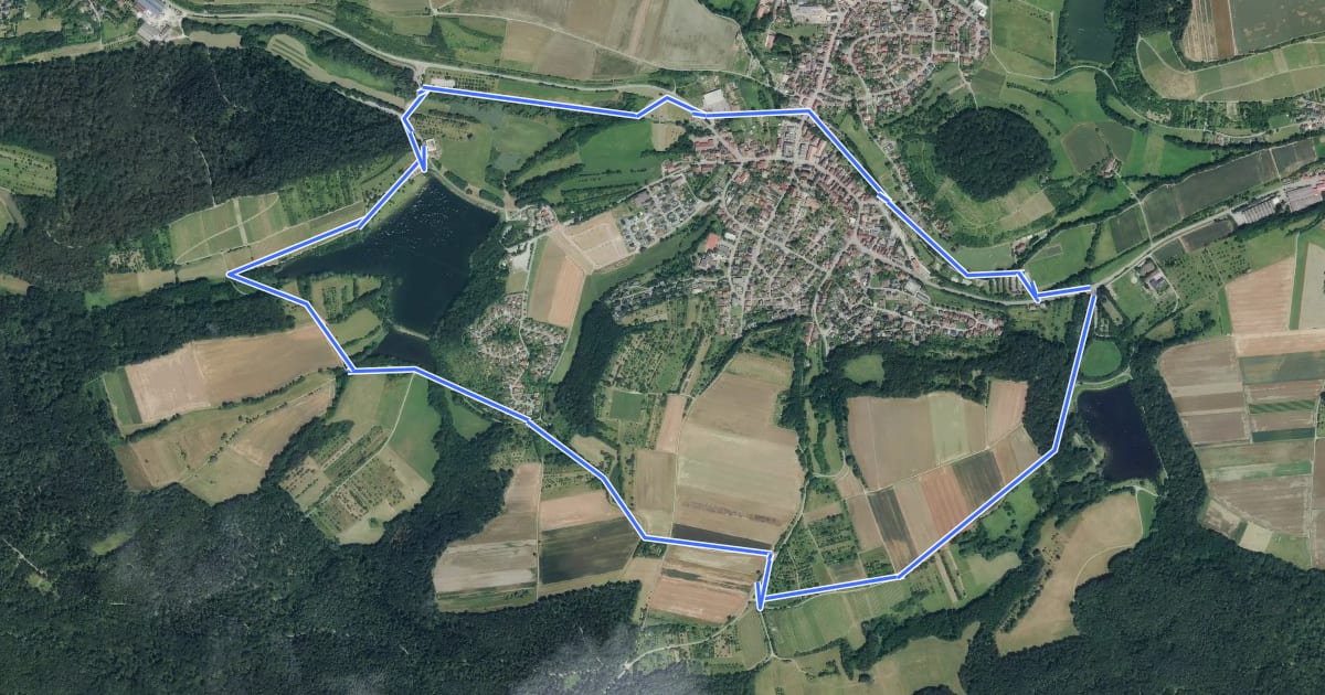 Маршрут Seenweg in Zaberfeld на спутниковом снимке