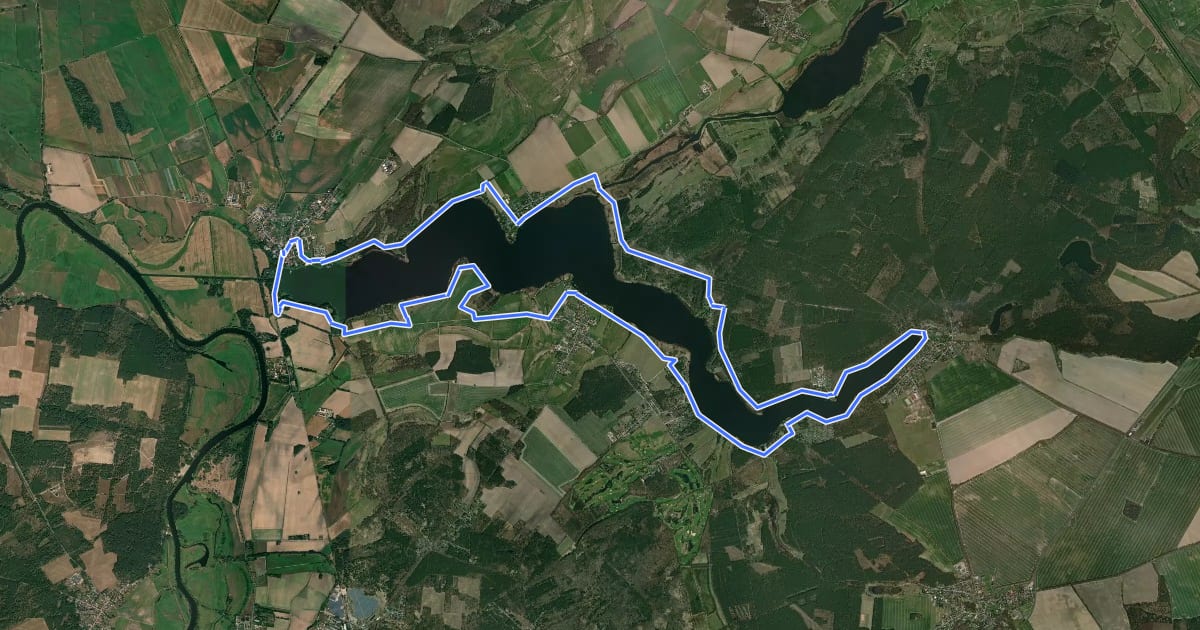 Маршрут Seerundweg Hohennauener See Ferchesauer See на спутниковом снимке
