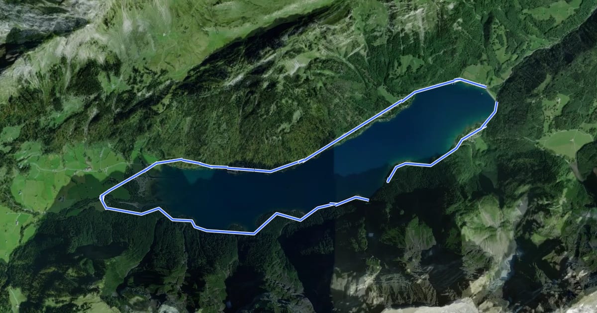 Маршрут Seerundweg Klöntal на спутниковом снимке