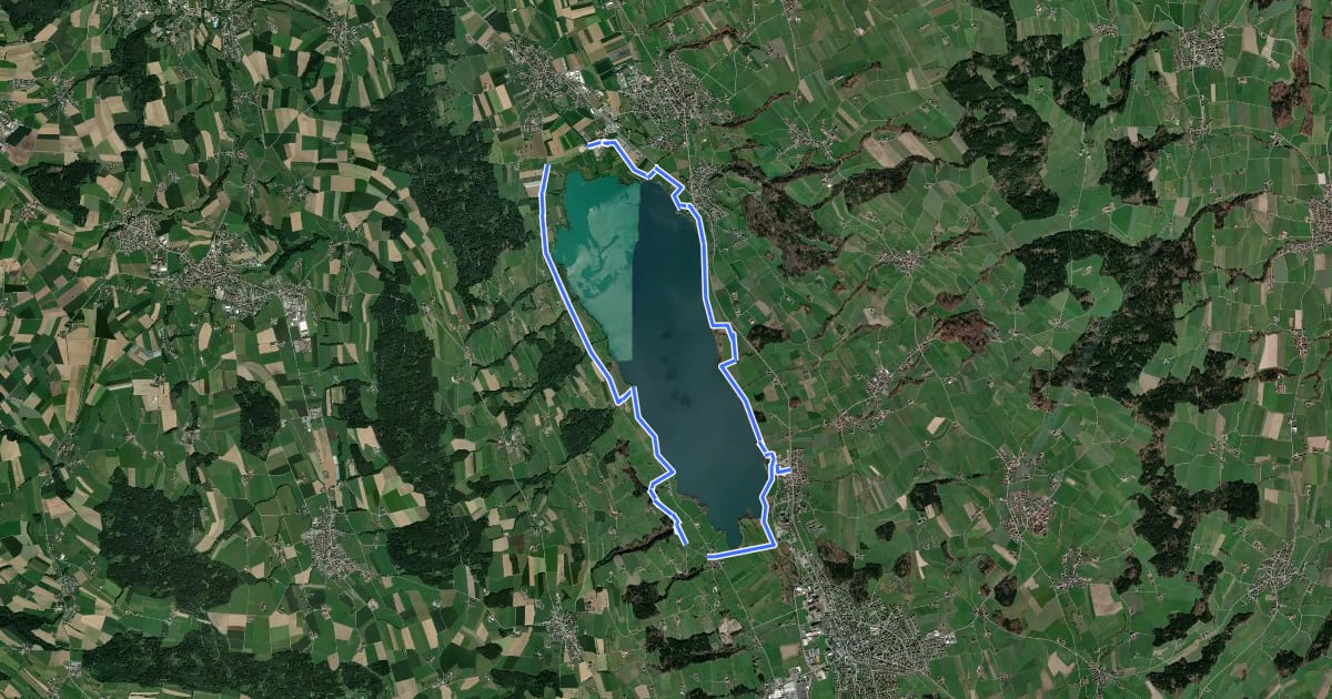 Маршрут Seeuferweg Baldeggersee на спутниковом снимке