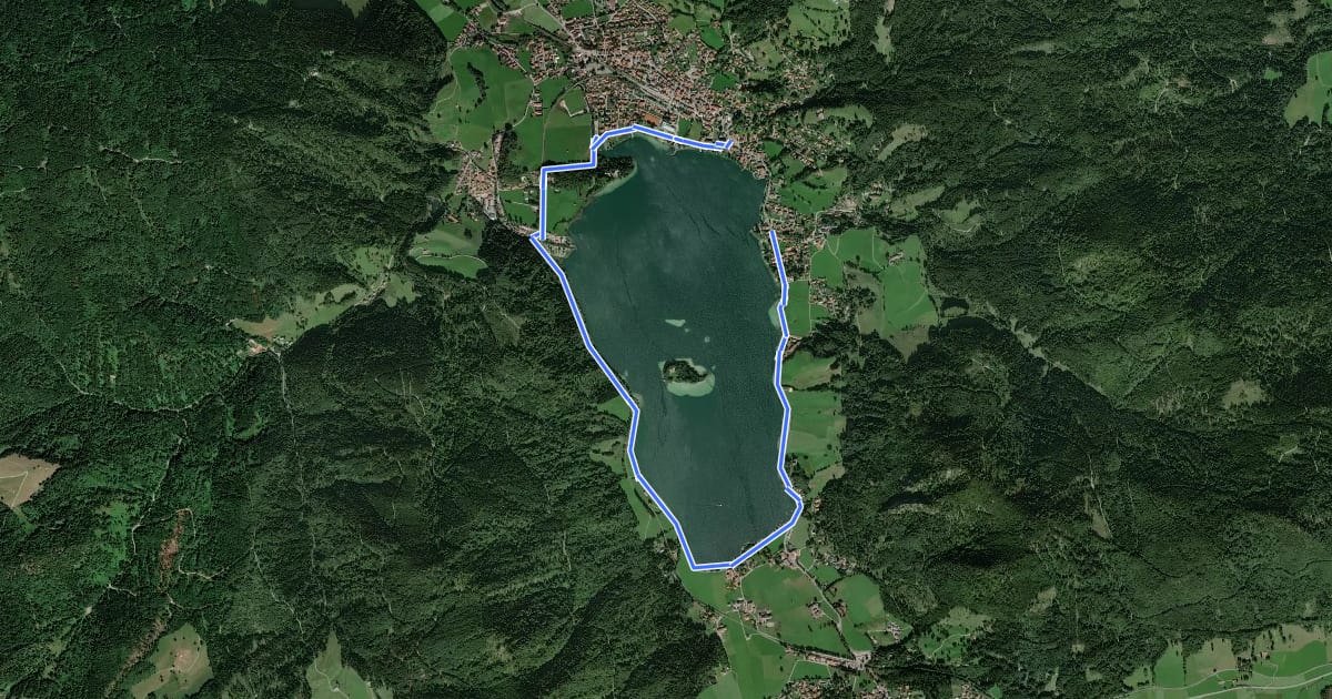 Маршрут Seeweg um den Schliersee на спутниковом снимке
