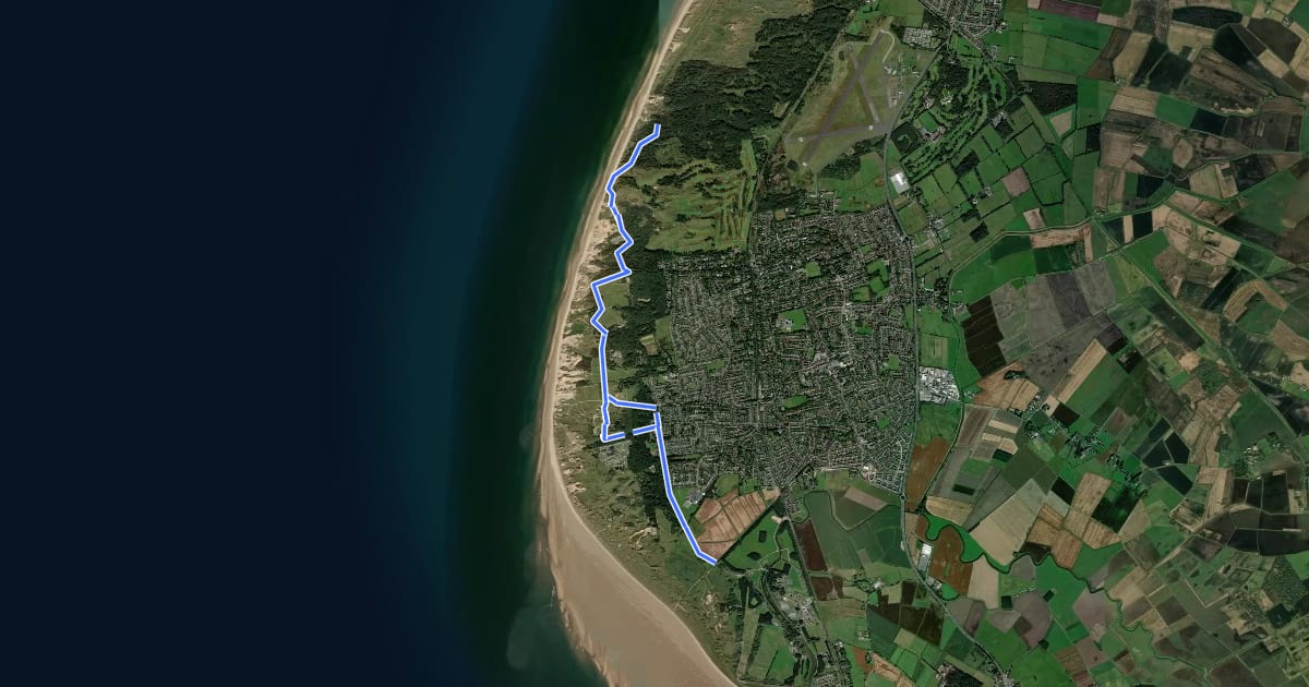 Маршрут Sefton Coastal Path на спутниковом снимке