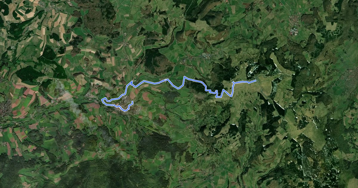 Маршрут Segelfliegerweg Wasserkuppe на спутниковом снимке