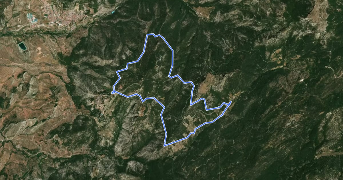 Маршрут Segura de la Sierra - Moralejos на спутниковом снимке