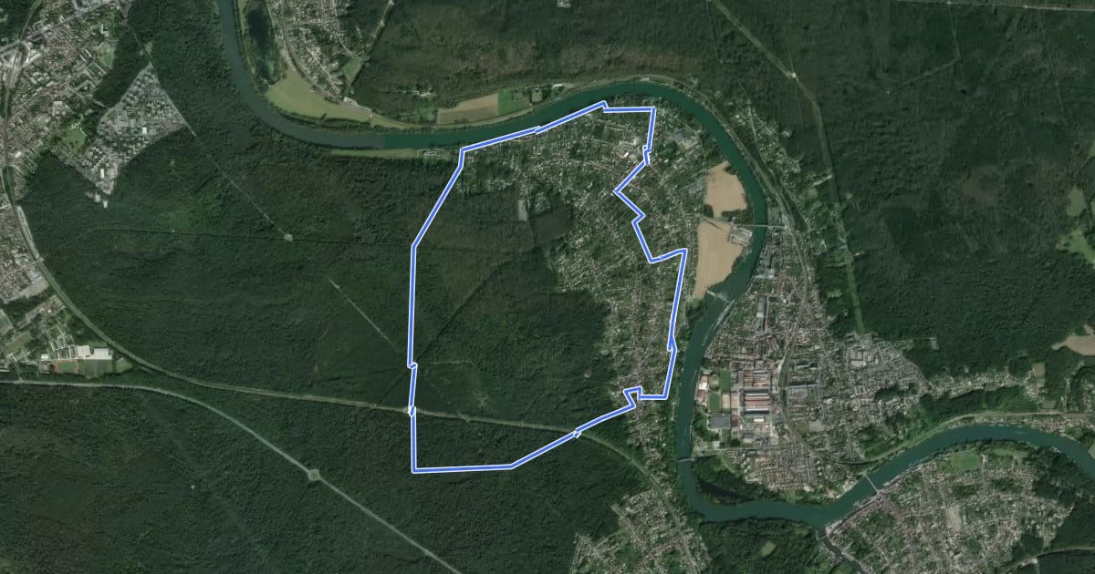 Маршрут Seine, Murs et Forêt на спутниковом снимке