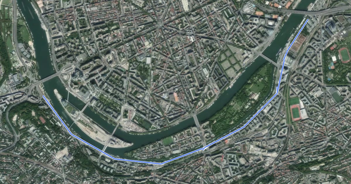 Маршрут Seine Rives Gauche на спутниковом снимке