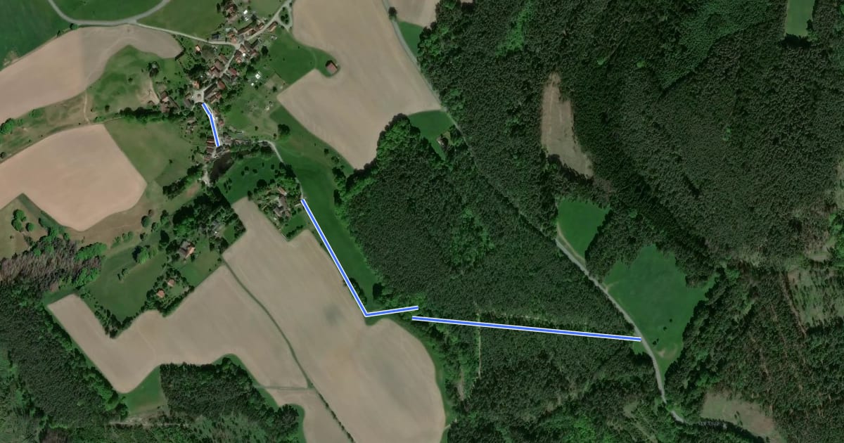 Маршрут Seitenbrück - Trockenborn-Wolfersdorf на спутниковом снимке