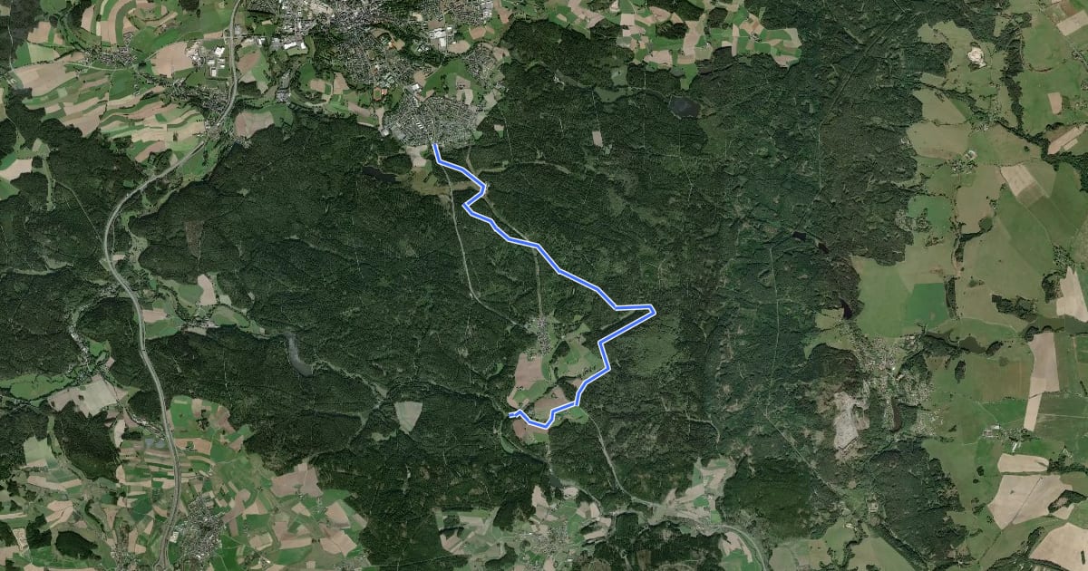 Маршрут Selb-Egerweg/Hirschsprung на спутниковом снимке