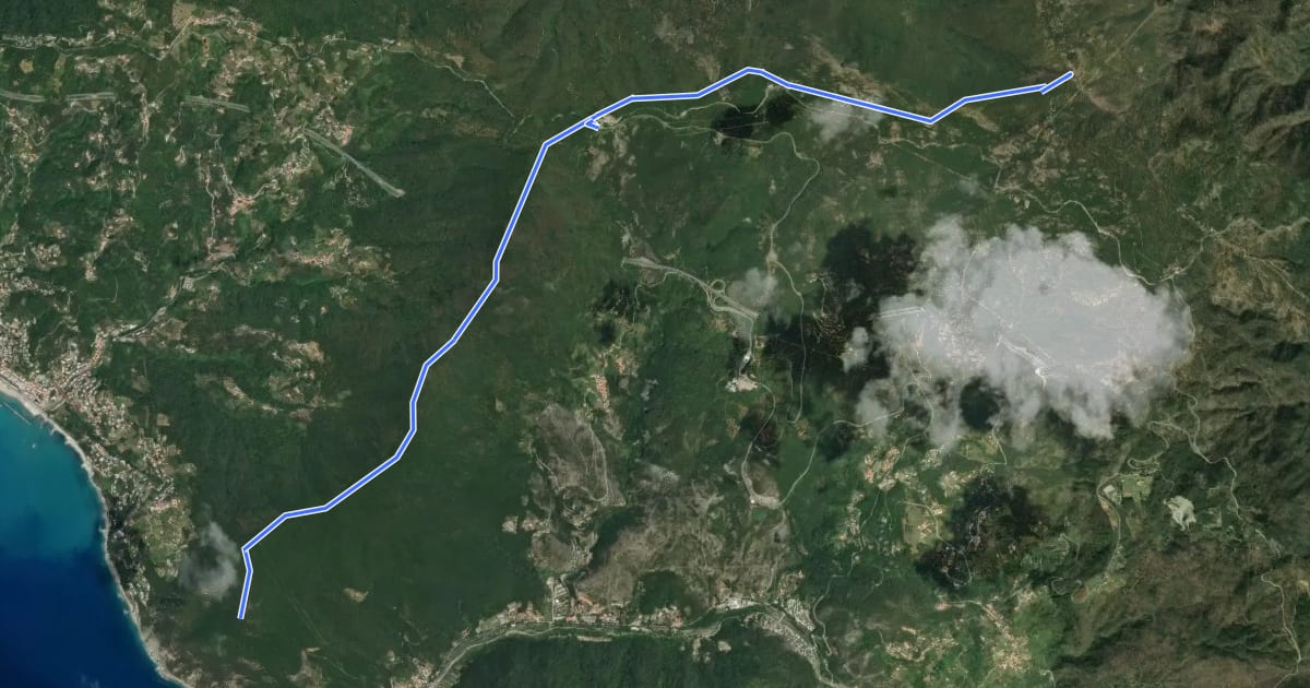 Маршрут Sella Crocetta (Bivio SVA) – Salto del Cavallo – Baracchino – Monte San Nicolao на спутниковом снимке