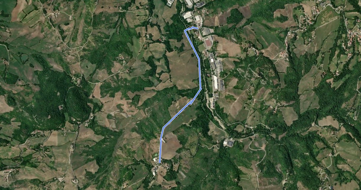Маршрут Selva della Valle - Poggio Casalino на спутниковом снимке