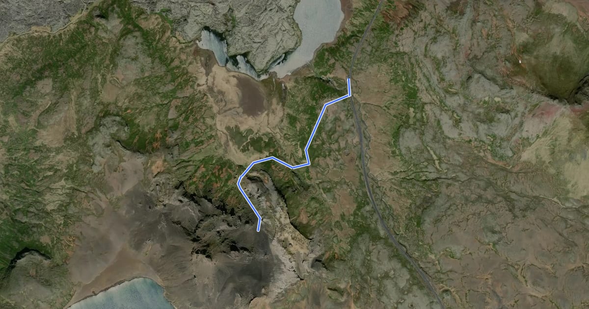 Маршрут Selvellir на спутниковом снимке
