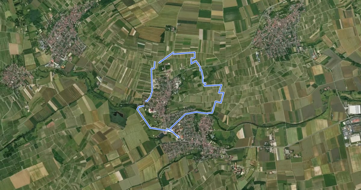 Маршрут Selztal-Terroir-Route 2 на спутниковом снимке