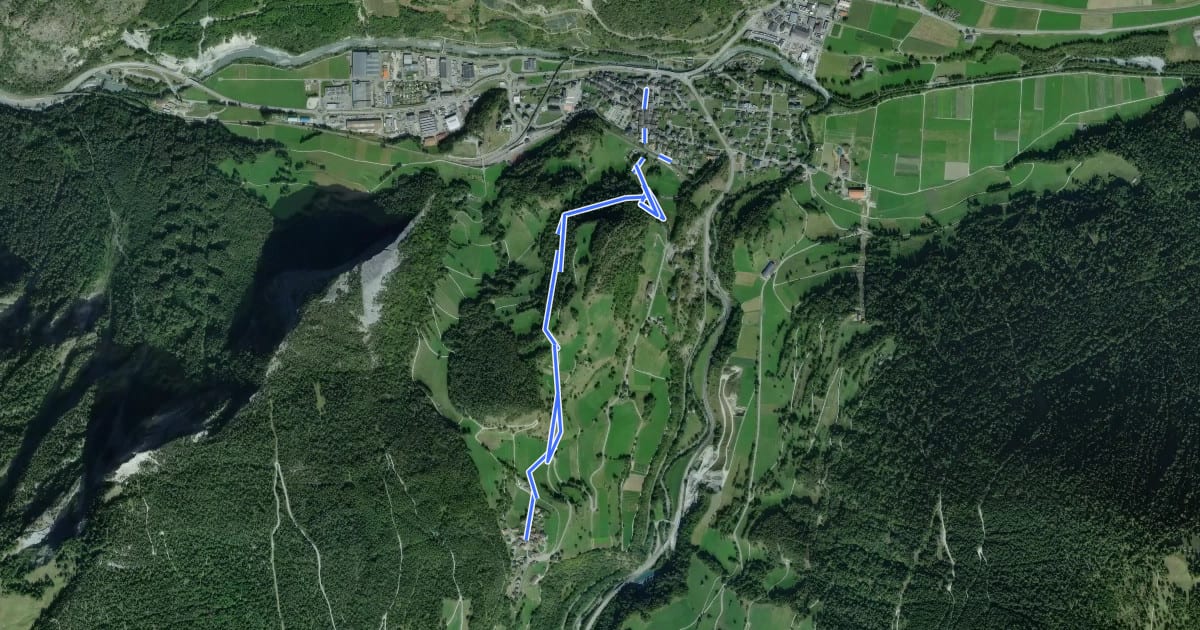 Маршрут Sembrancher > La Garde на спутниковом снимке