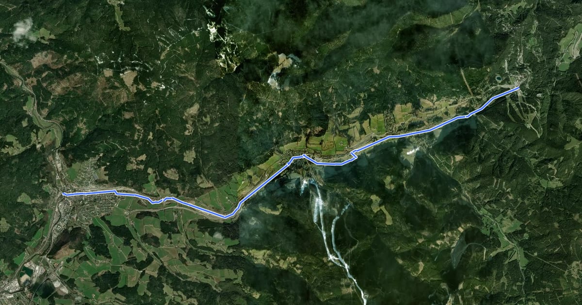 Маршрут Semmeringradweg на спутниковом снимке