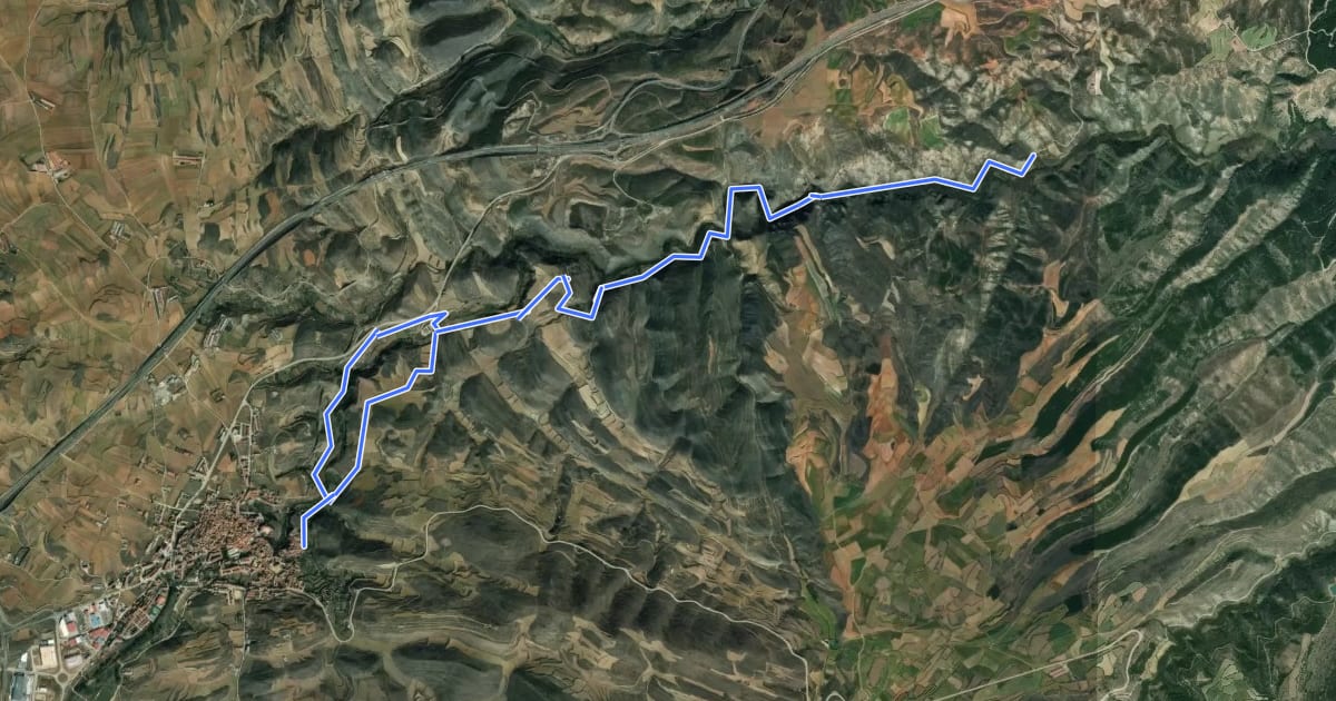 Маршрут Senda Barranco del Val на спутниковом снимке