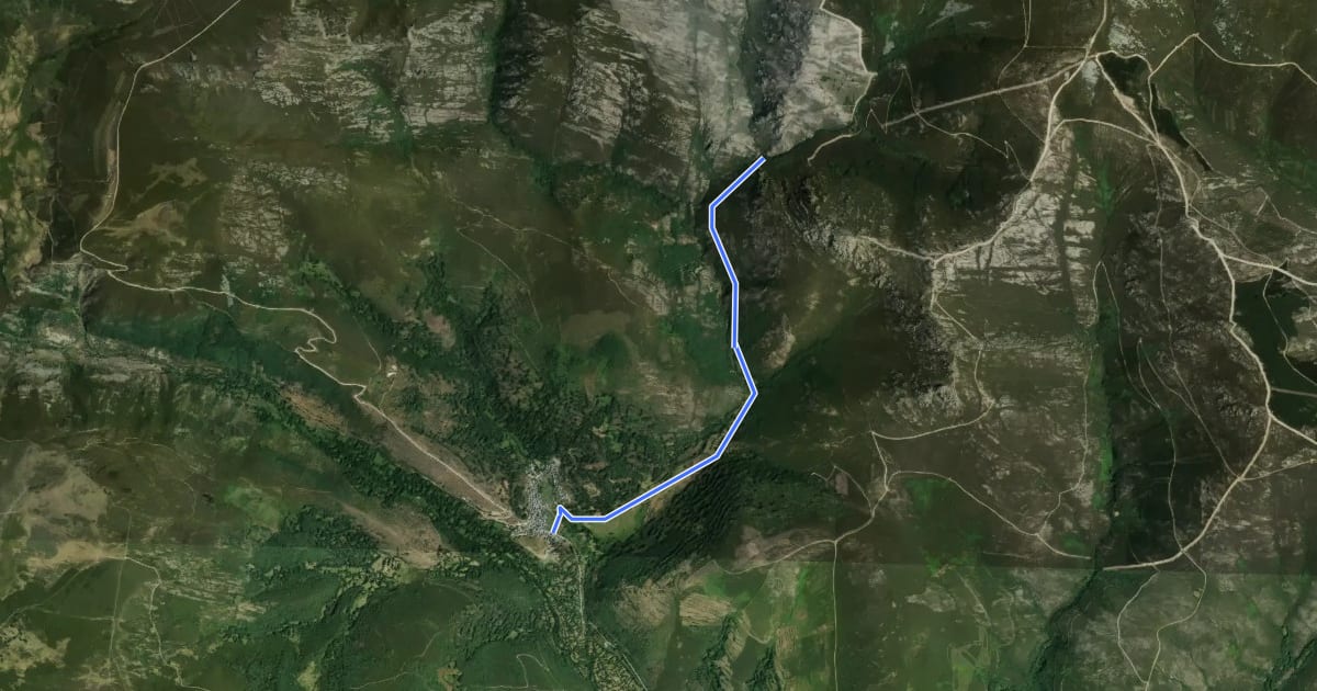 Маршрут Senda de La Cascada de Los Vados на спутниковом снимке