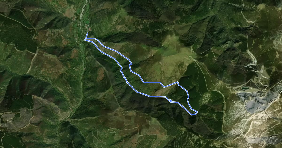 Маршрут Senda de los siete puentes de Azárrulla на спутниковом снимке