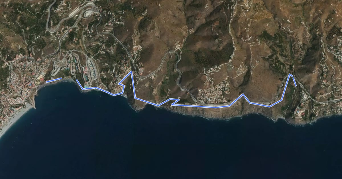 Маршрут Senda del Mediterraneo на спутниковом снимке