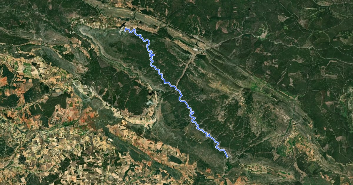 Маршрут Senda del Río на спутниковом снимке