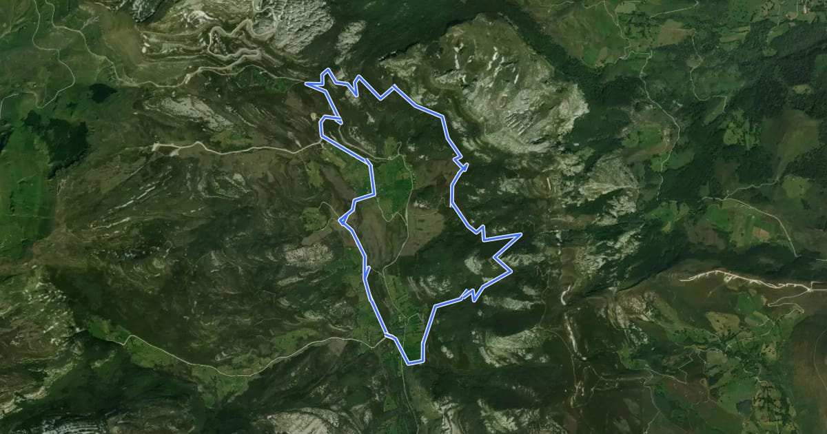 Маршрут Senda Valle de Lunada на спутниковом снимке