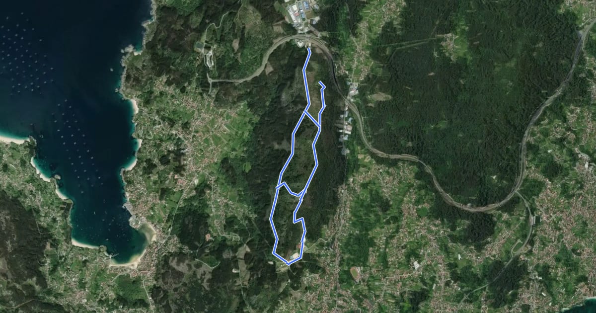 Маршрут Sendeiro circular da serra da Madalena на спутниковом снимке