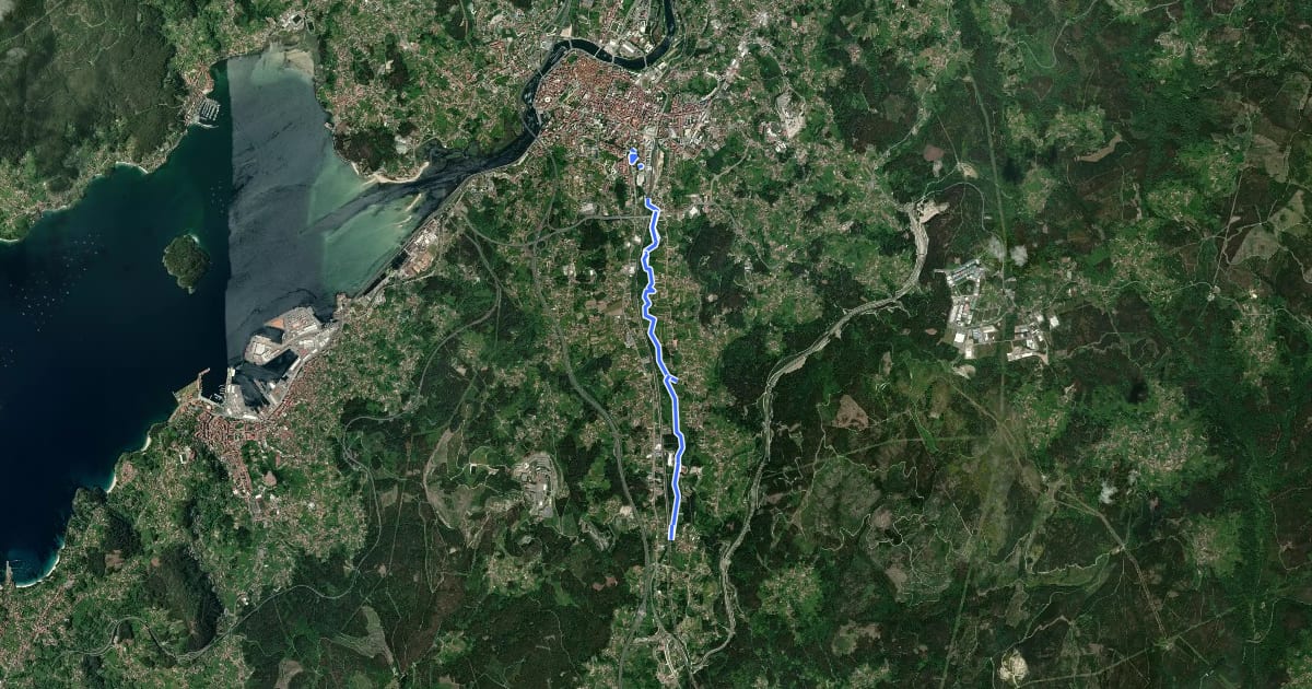 Маршрут Sendeiro fluvial do Río Dos Gafos на спутниковом снимке