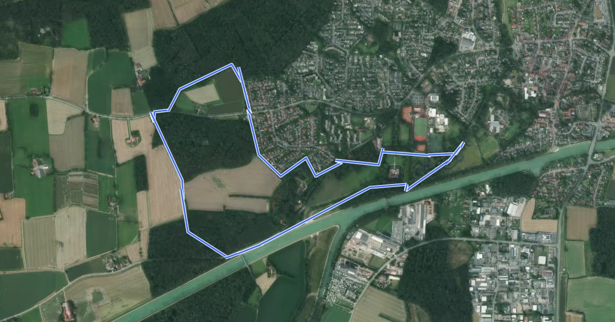 Маршрут Senden Rundweg A1 на спутниковом снимке