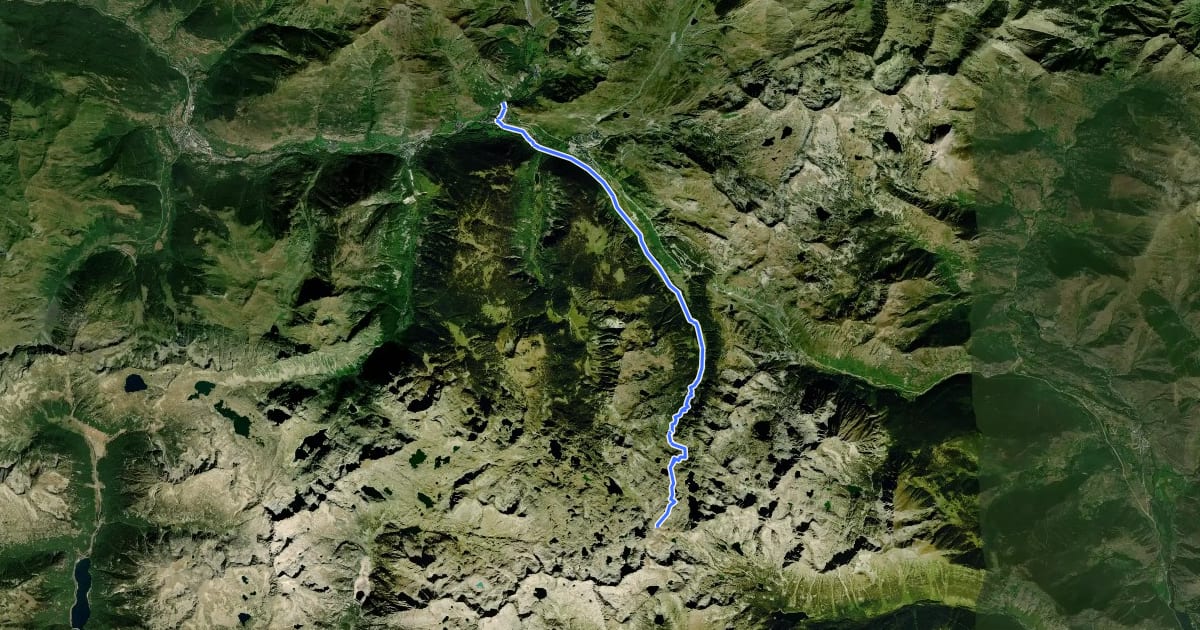 Маршрут Sender circular de la Val d'Aran. Variant Pòrt de Ratèra de Colomèrs - Unha на спутниковом снимке