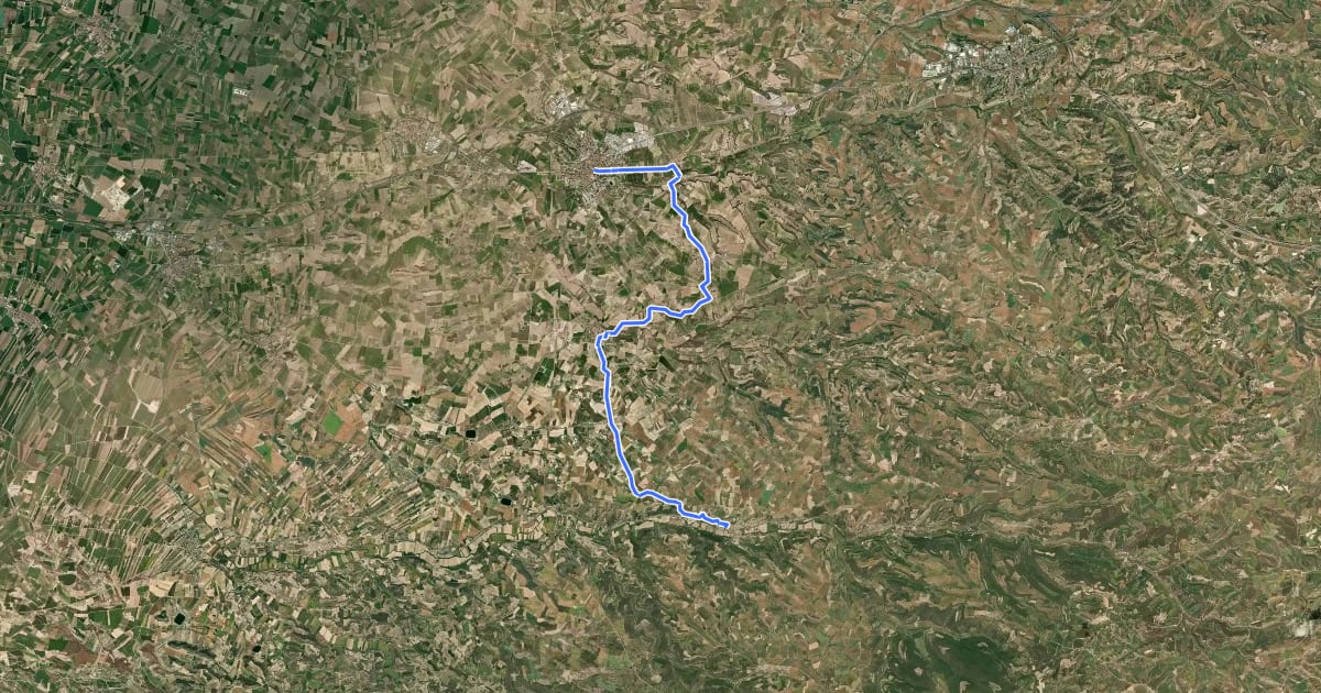 Маршрут Sender de Guimerà a Tàrrega на спутниковом снимке