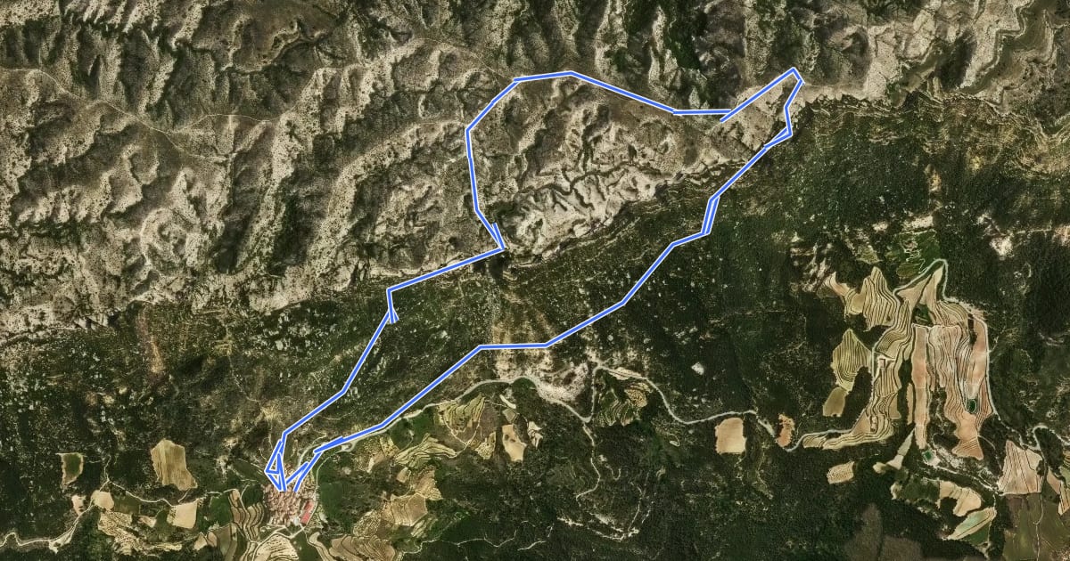 Маршрут Sender de la Morera del Montsant на спутниковом снимке