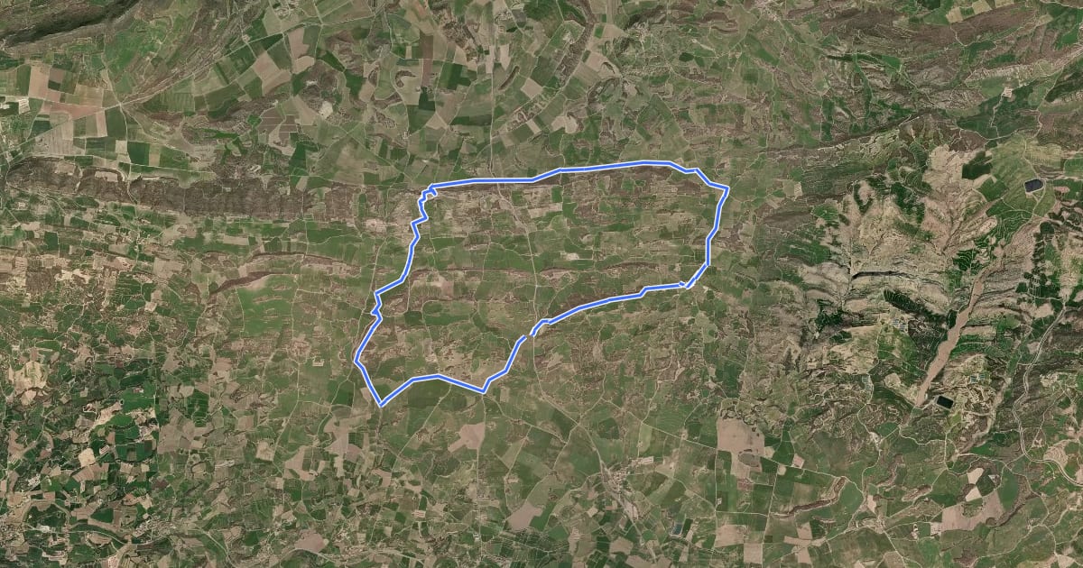 Маршрут Sender de la serra de Montclar на спутниковом снимке