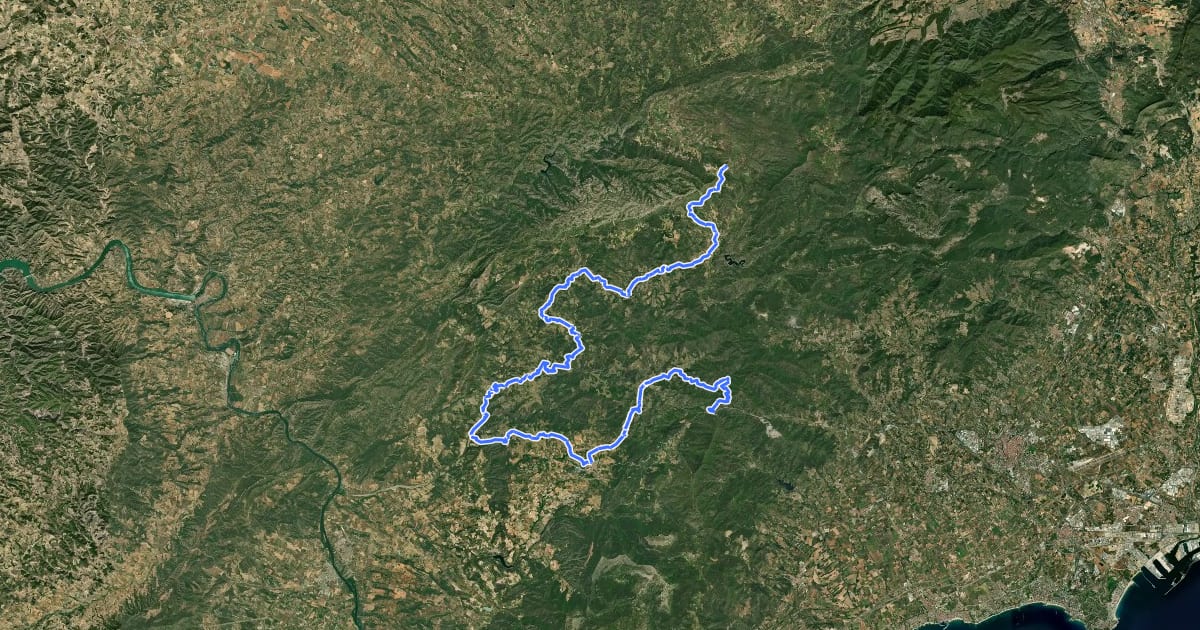 Маршрут Sender del Priorat на спутниковом снимке